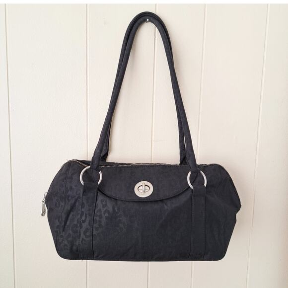 BAGGALLINI Sienna Satchel Bag in Black Cheetah - Picture 2 of 9